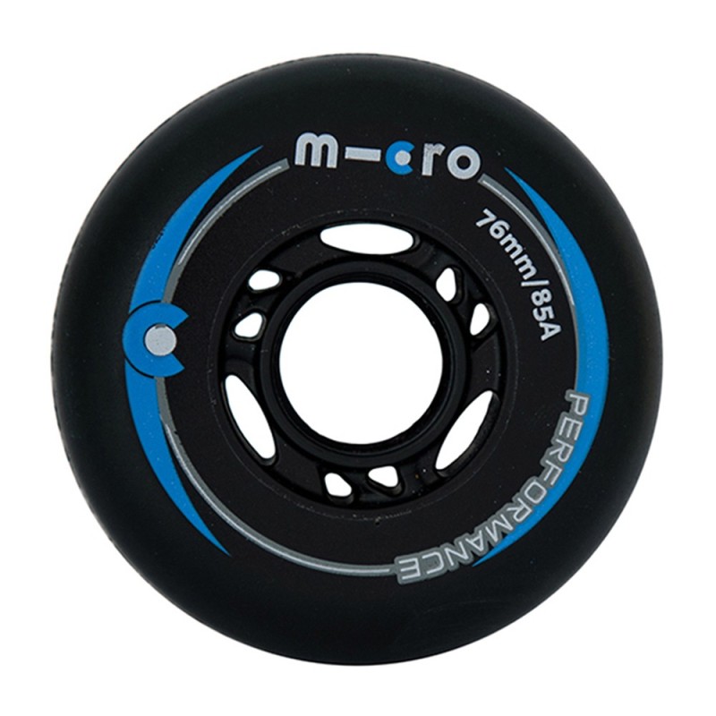 MICRO SKATE PERFORMANCE WHEELS - 76MM/85A BLACK 4 PACK