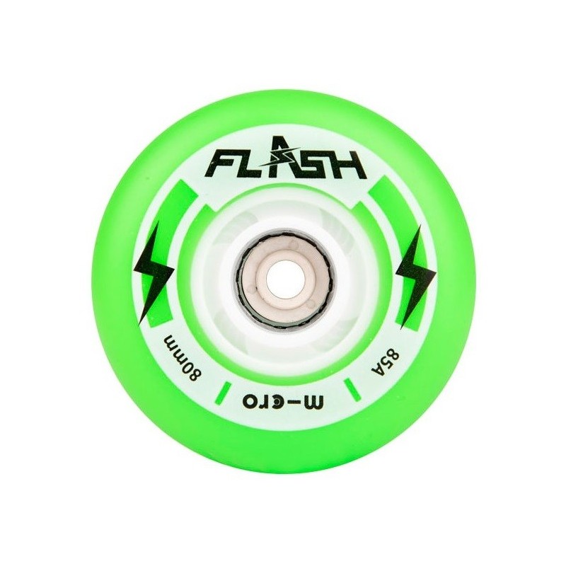 MICRO SKATE FLASH WHEELS - 76MM/85A GREEN 4 PACK